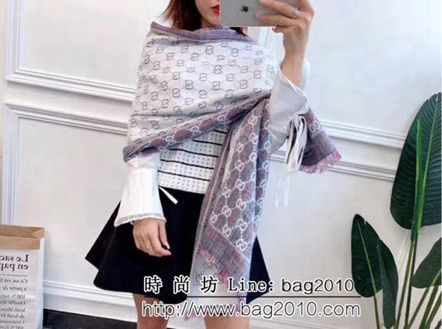 GUCCI古馳限量版 專櫃18新款七彩織造長圍巾 LLWJ6484